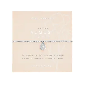 A Little 'August' Poppy Birthflower Bracelet | Silver Plated