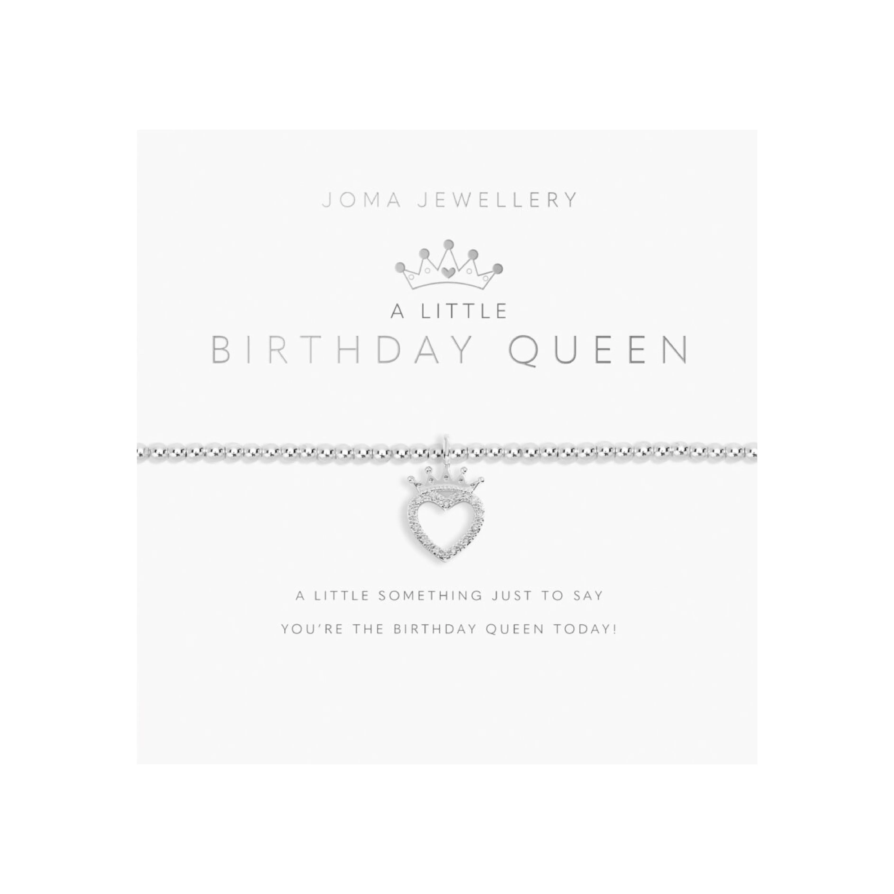 A Little 'Birthday Queen' Bracelet | Silver Plated
