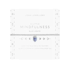 A Little 'Mindfulness' Affirmation Crystal Bracelet | Silver Plated with Blue Agate