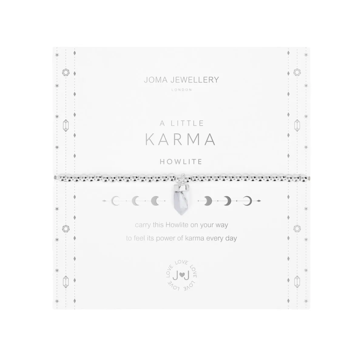 Affirmation Crystal 'Karma' Bracelet | Silver Plated with Howlite