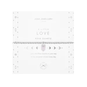 Affirmation Crystal 'Love' Bracelet | Silver Plated with Rose Quartz