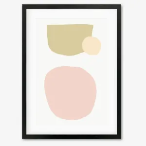 Blush Pastel Shapes Framed Art