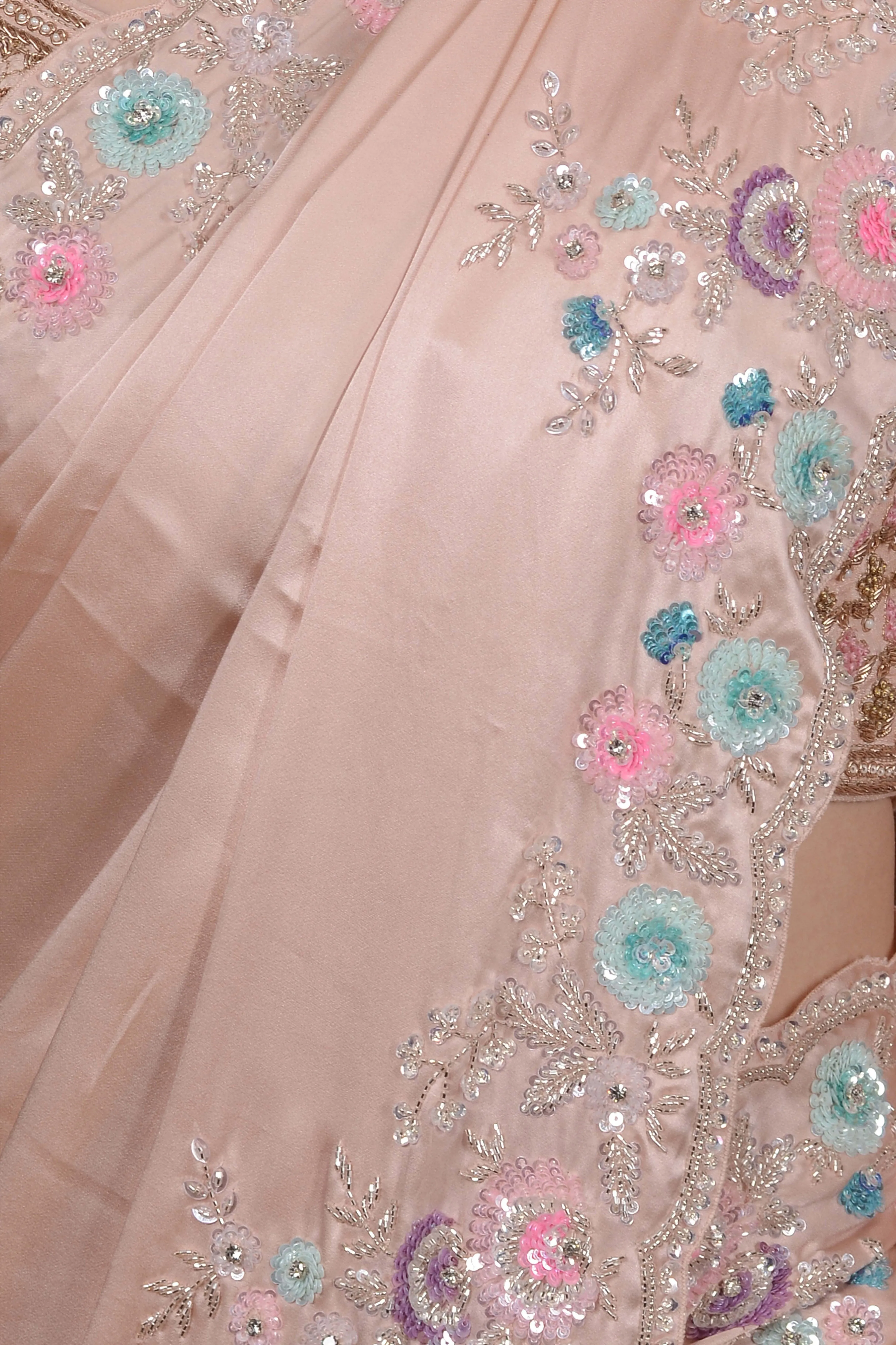 Blush Peach Saree