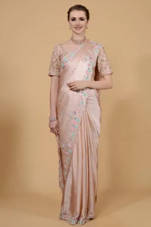 Blush Peach Saree