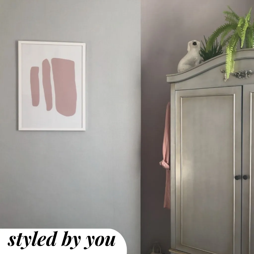 Blush Three Lines Framed Art