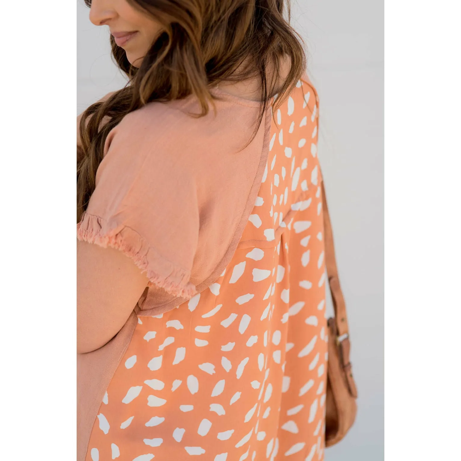 Cheetah Back Fringe Bottom Tee