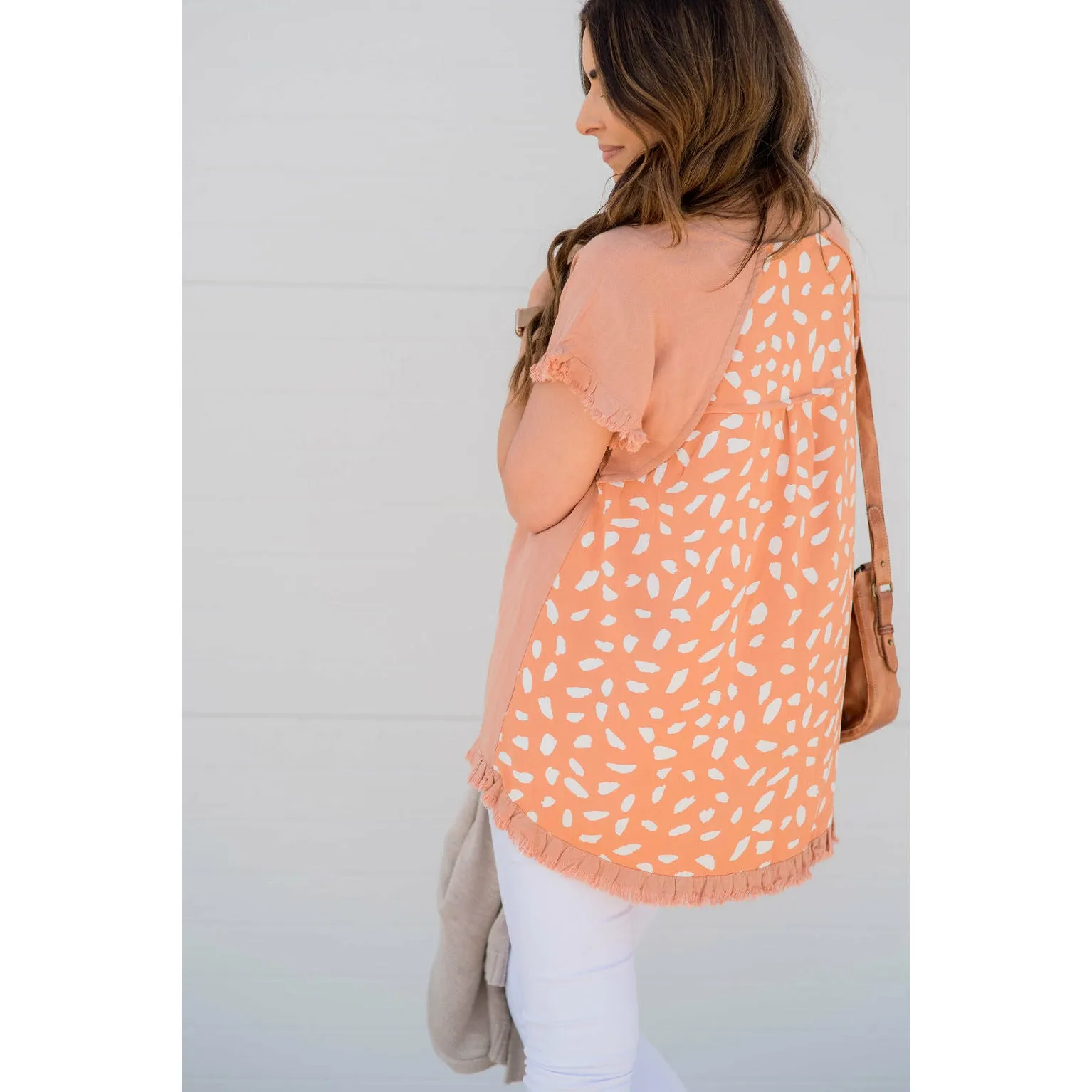 Cheetah Back Fringe Bottom Tee