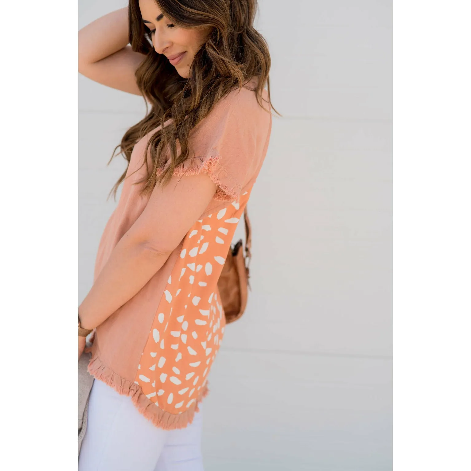 Cheetah Back Fringe Bottom Tee