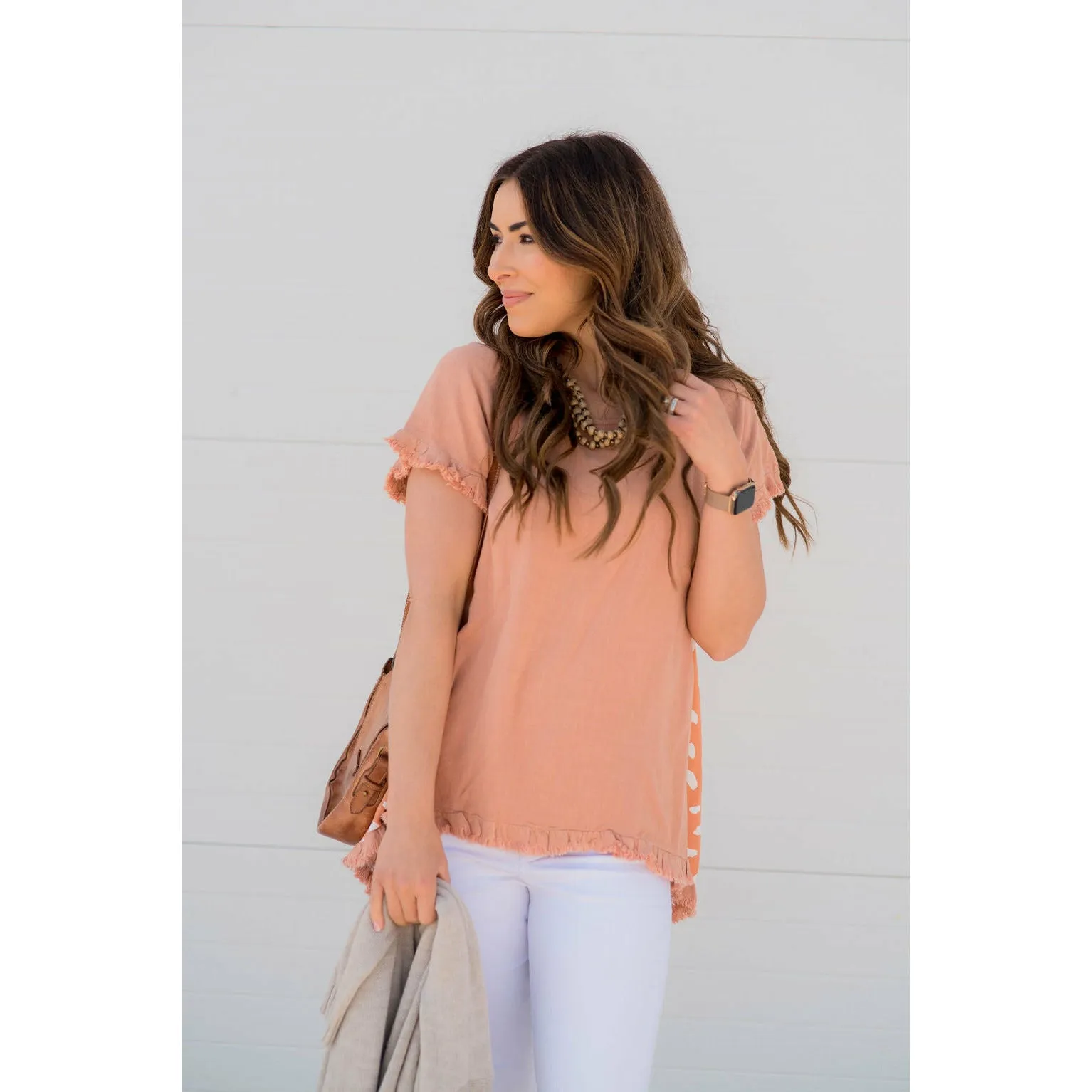 Cheetah Back Fringe Bottom Tee