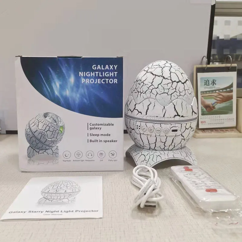 Cracked Translucent Dinosaur Egg Water Ripple Star Light USB Bluetooth Remote Control Music Atmosphere Projection Night Light