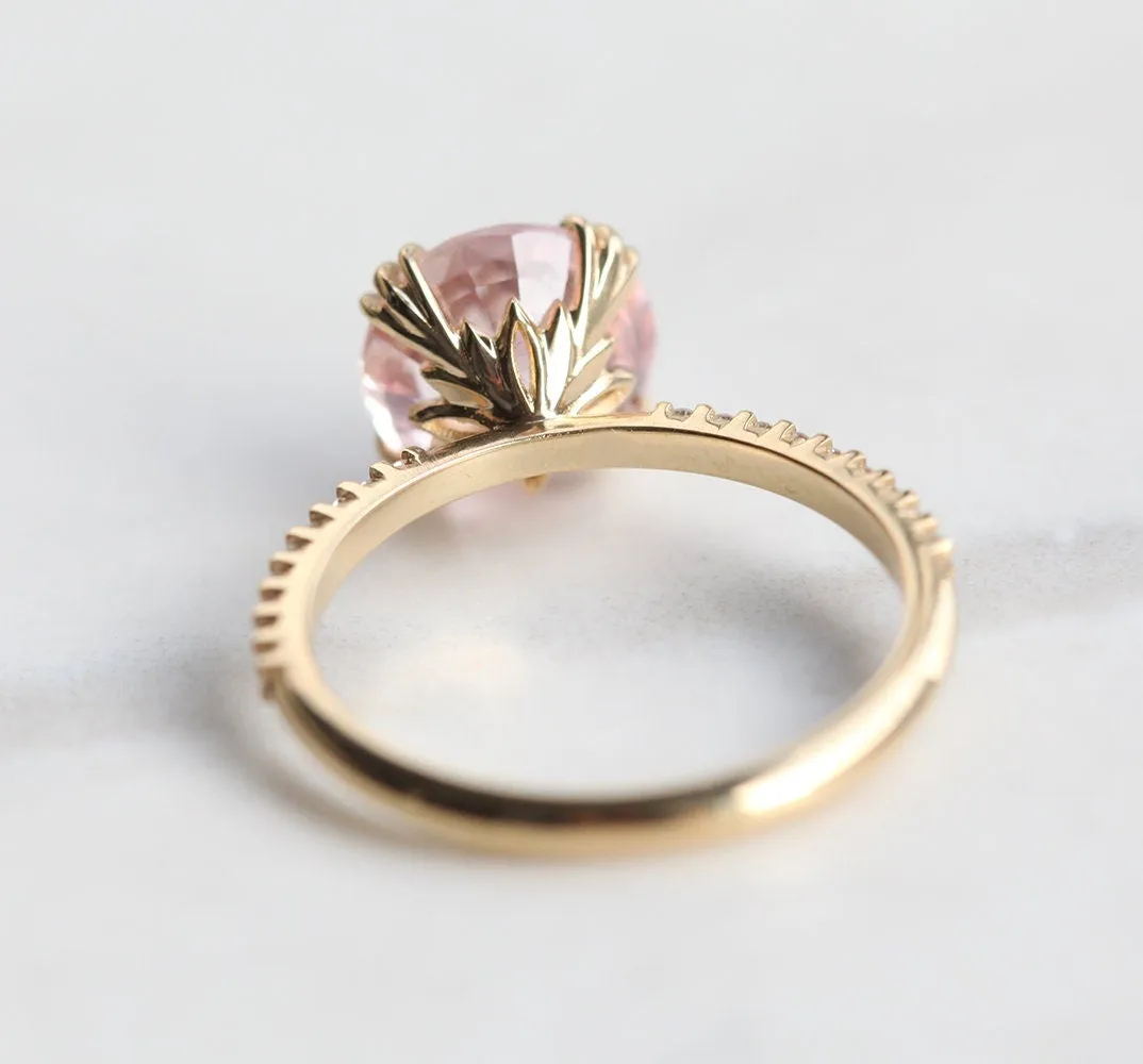 Hera Peach Sapphire Diamond Ring