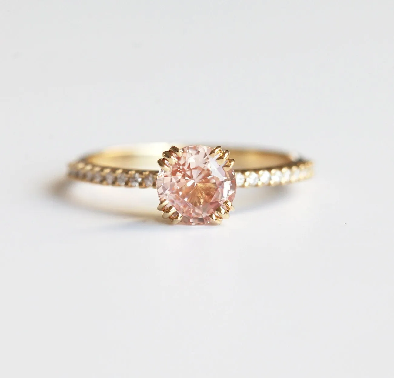 Hera Peach Sapphire Diamond Ring