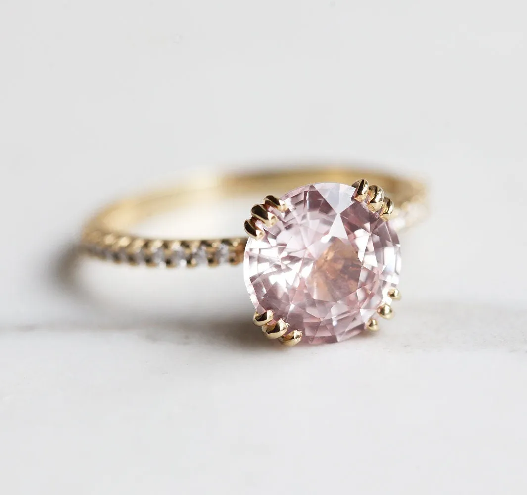 Hera Peach Sapphire Diamond Ring