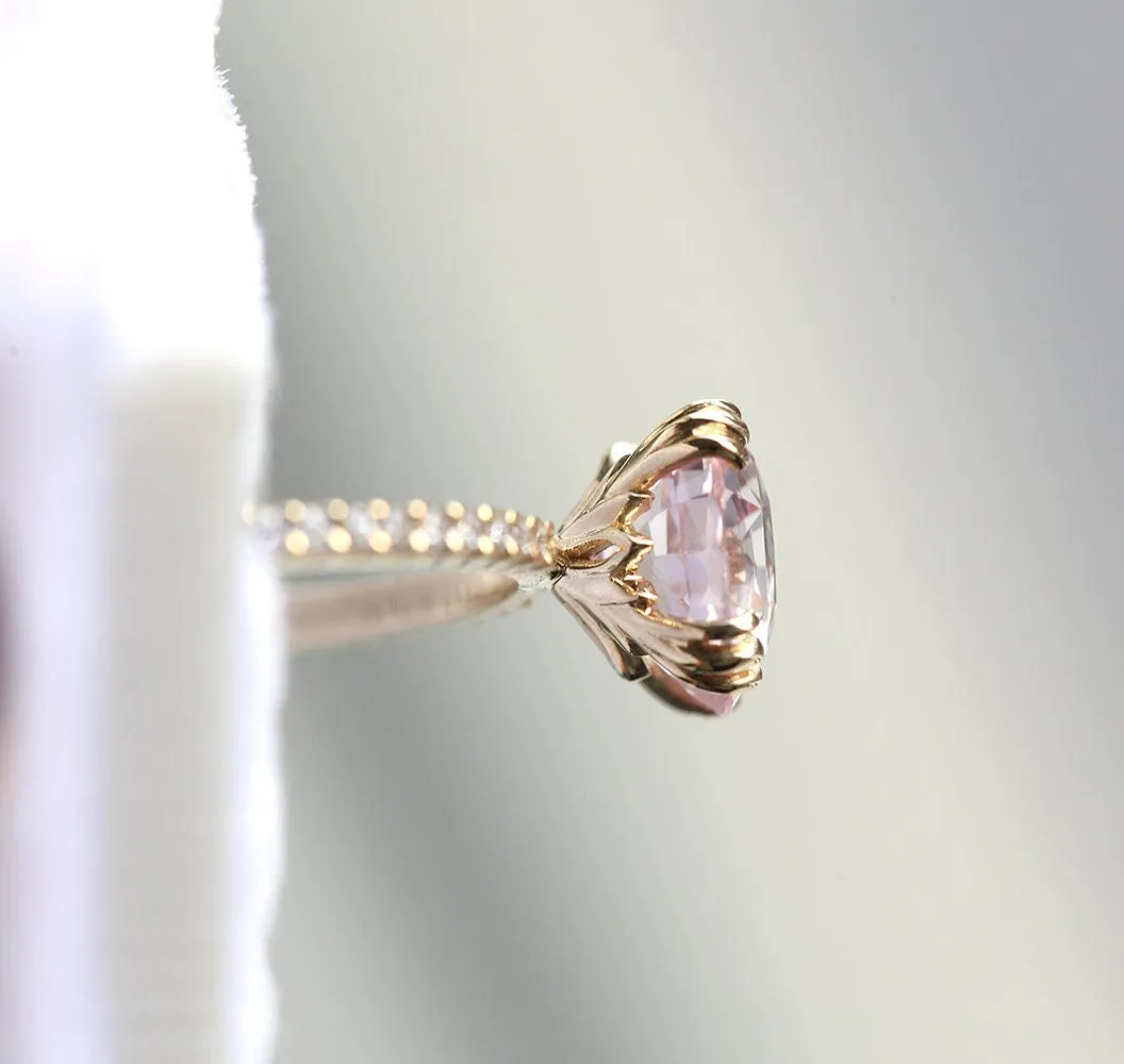 Hera Peach Sapphire Diamond Ring
