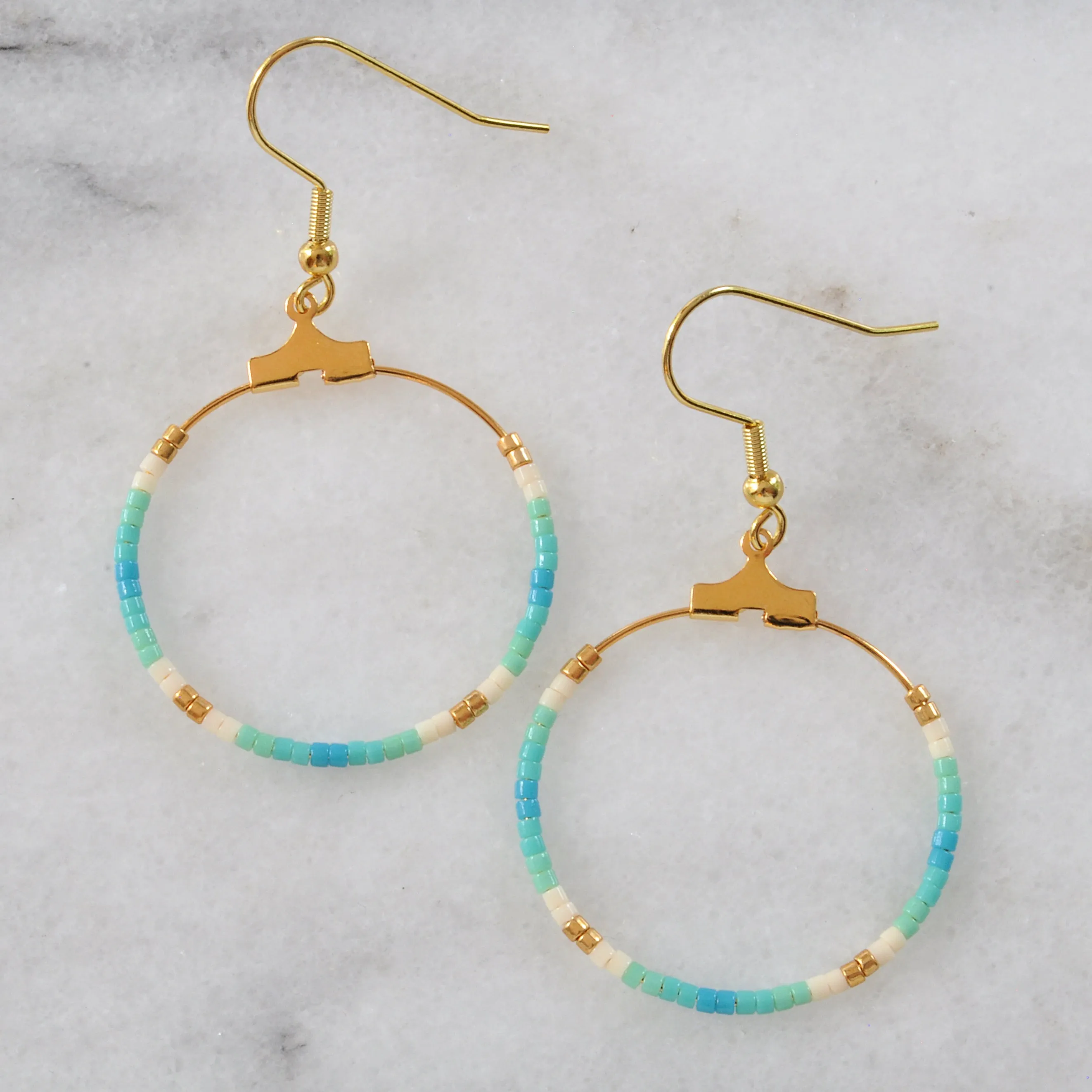 Small Beaded Hoop Earrings