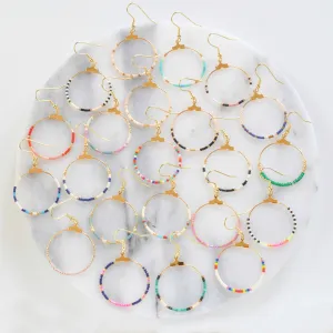 Small Beaded Hoop Earrings