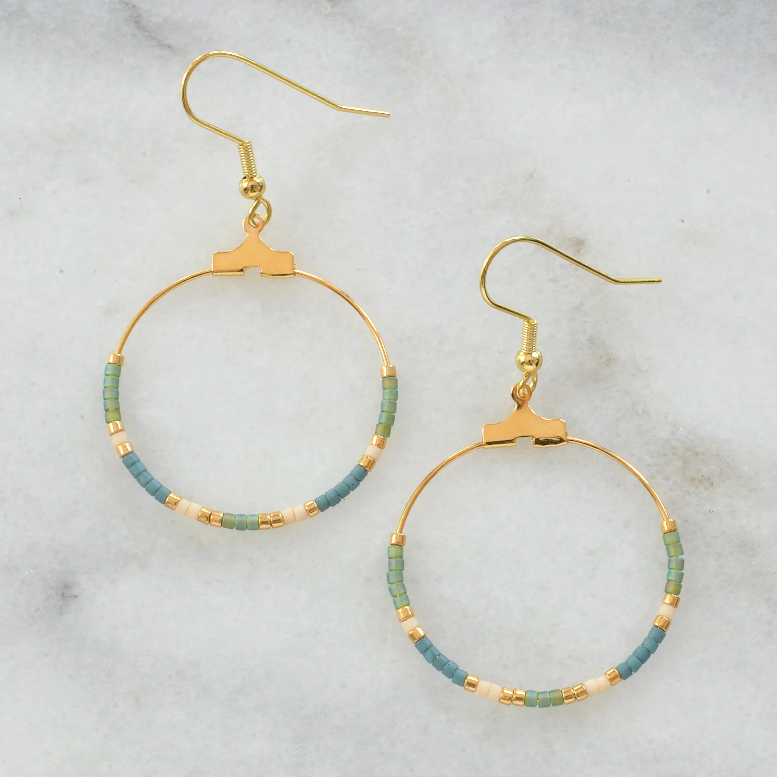 Small Beaded Hoop Earrings